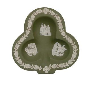Wedgwood 1960 Green Jasperware Club Trinket Dish